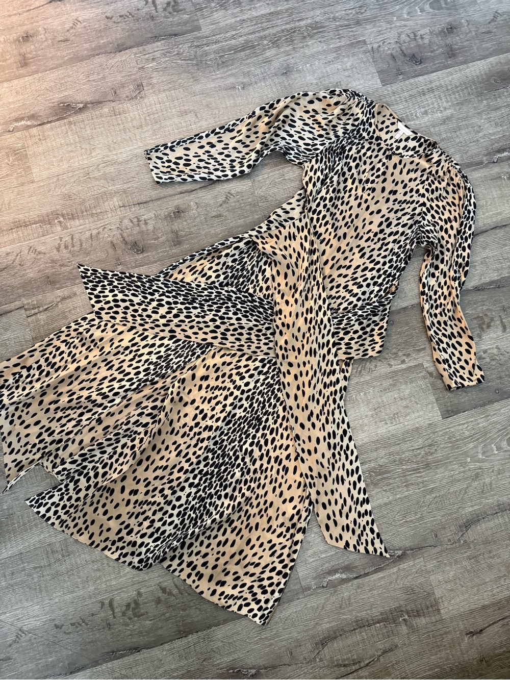 Rebecca Taylor Cheetah Print 100% Silk Midi Dress Size 2